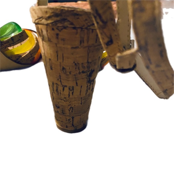 Jessica Simpson Muti Color Sandals With Cork Stack Heels Size 8M - Picture 8 of 9